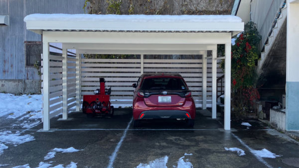 2025年 カーポート設置（1台＋除雪機） 南魚沼市T様邸（店舗兼）